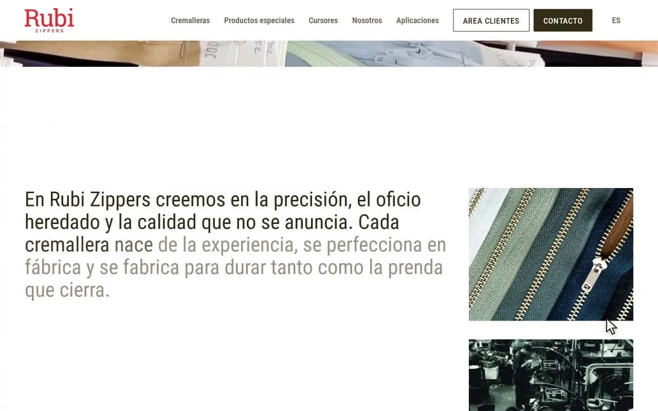 Sitio multilingüe · Rubi Zippers
